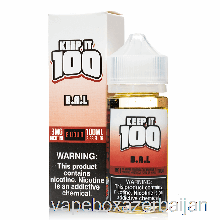 E-Juice Vape B.A.L. - Keep It 100 E-Liquid - 100mL 0mg